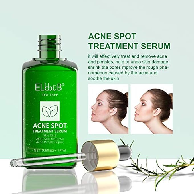 ELBBUB ACNE TREATMENTS SERUM,ACNE SPOT TREATMENT TEA TREE CLEAR SKIN SERUM FOR CLEARING SEVERE ACNE, BREAKOUT, PIMPLE, AND REPAIRING SKIN - Image 3